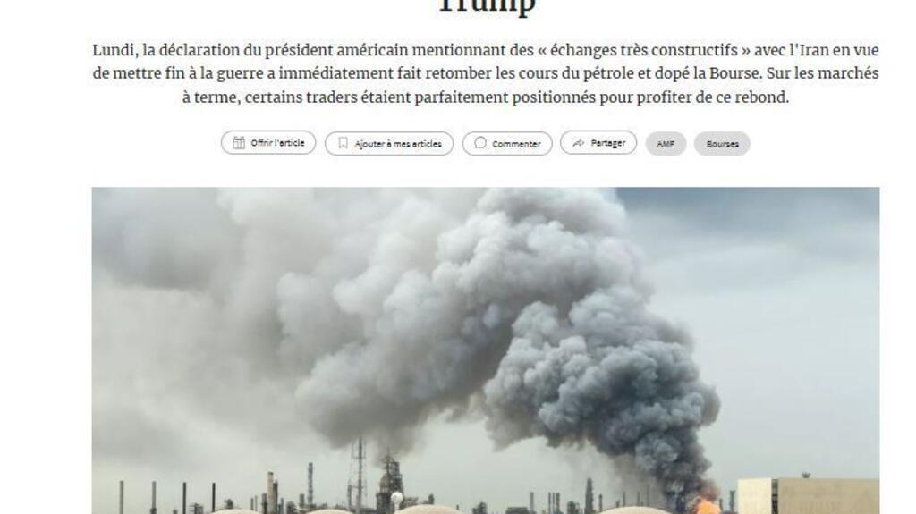 Guerre au Moyen-Orient: "Make le délit d'initié great again?"